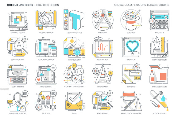 Color Line Design Concept Icons