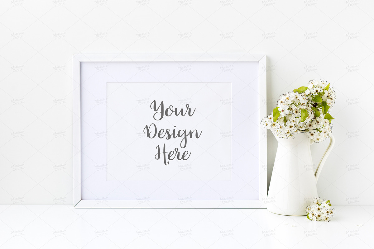 White Frame Mockup Bundle Set of 10, a Print Template by Marsala Digital (Photo 9 of 11)