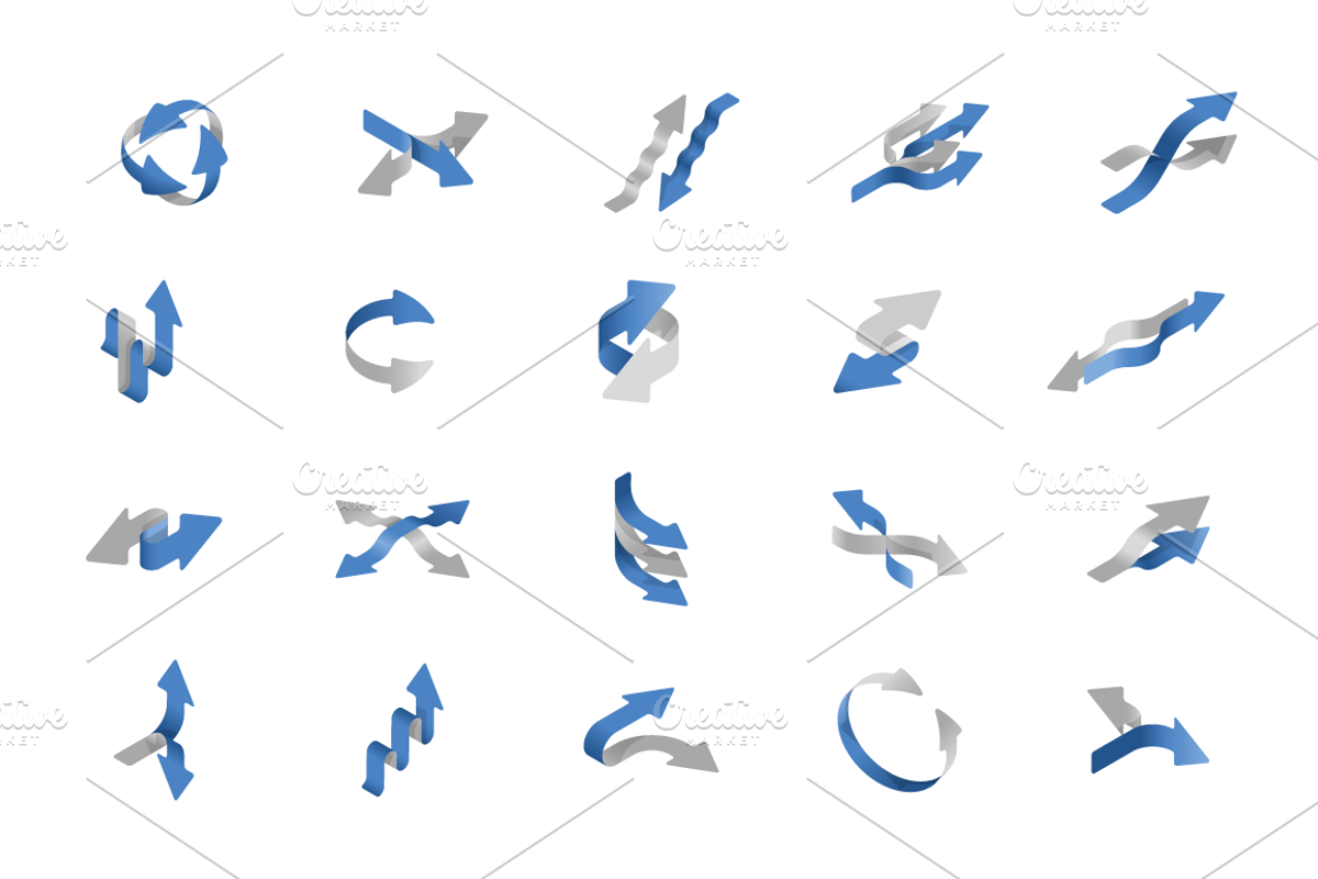 Isometric Arrow Icons, an Outline Icon by vekstok (Photo 3 of 3)
