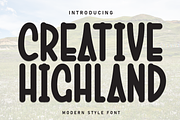 Creative Highland | Script Font, a Script Font by Scratchones (Thumbnail 1 of 8)