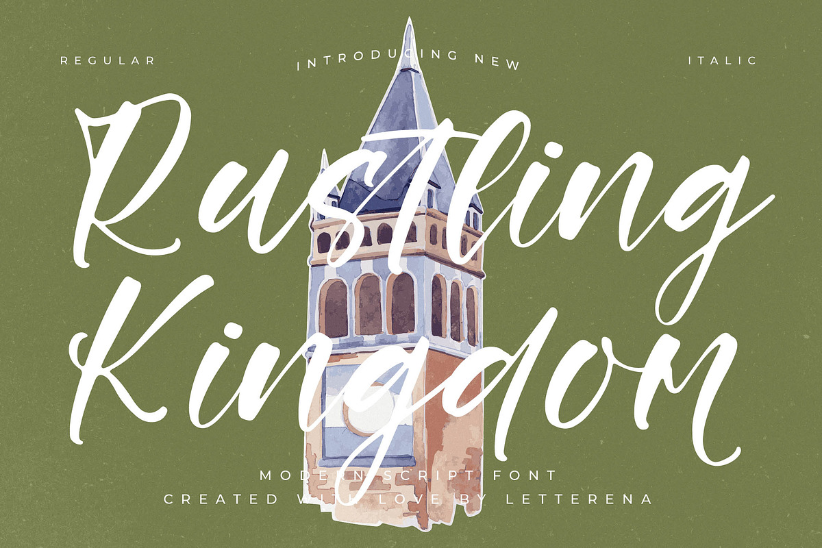 Rustling Kingdom Modern Script Font, a Script Font by Letterena Studios Script (Photo 1 of 15)