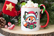 Christmas cute fox. Clipart, PNG., an Animal Illustration by KENO Mascots (Thumbnail 4 of 8)