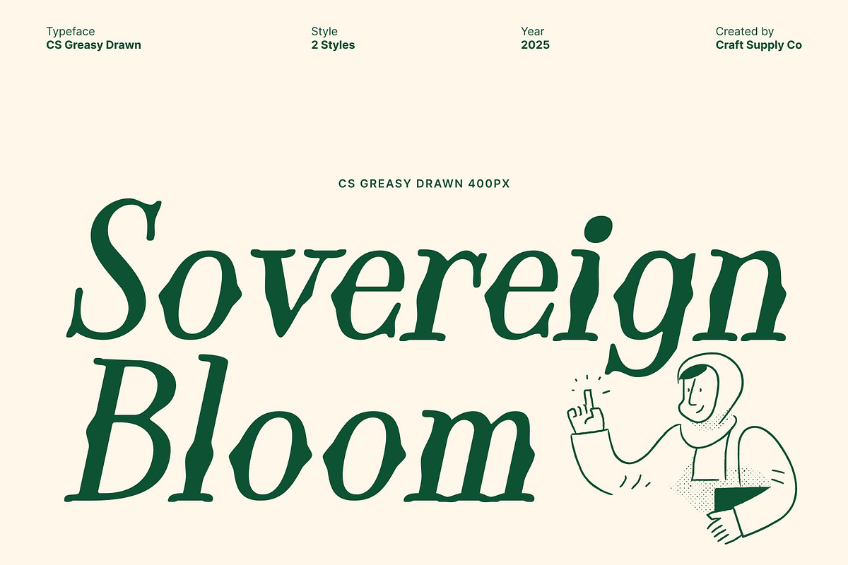 CS Greasy Drawn, a Serif Font by Craft Supply Co. (Photo 6 of 8)