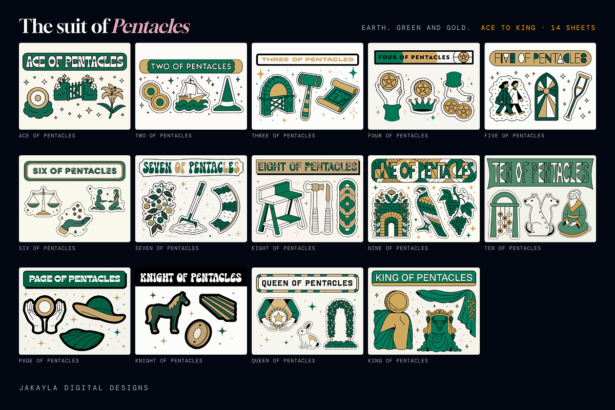 78 Tarot Card Sticker Sheets, an Object Graphic by Jakayla Digital Co (Photo 8 of 18)