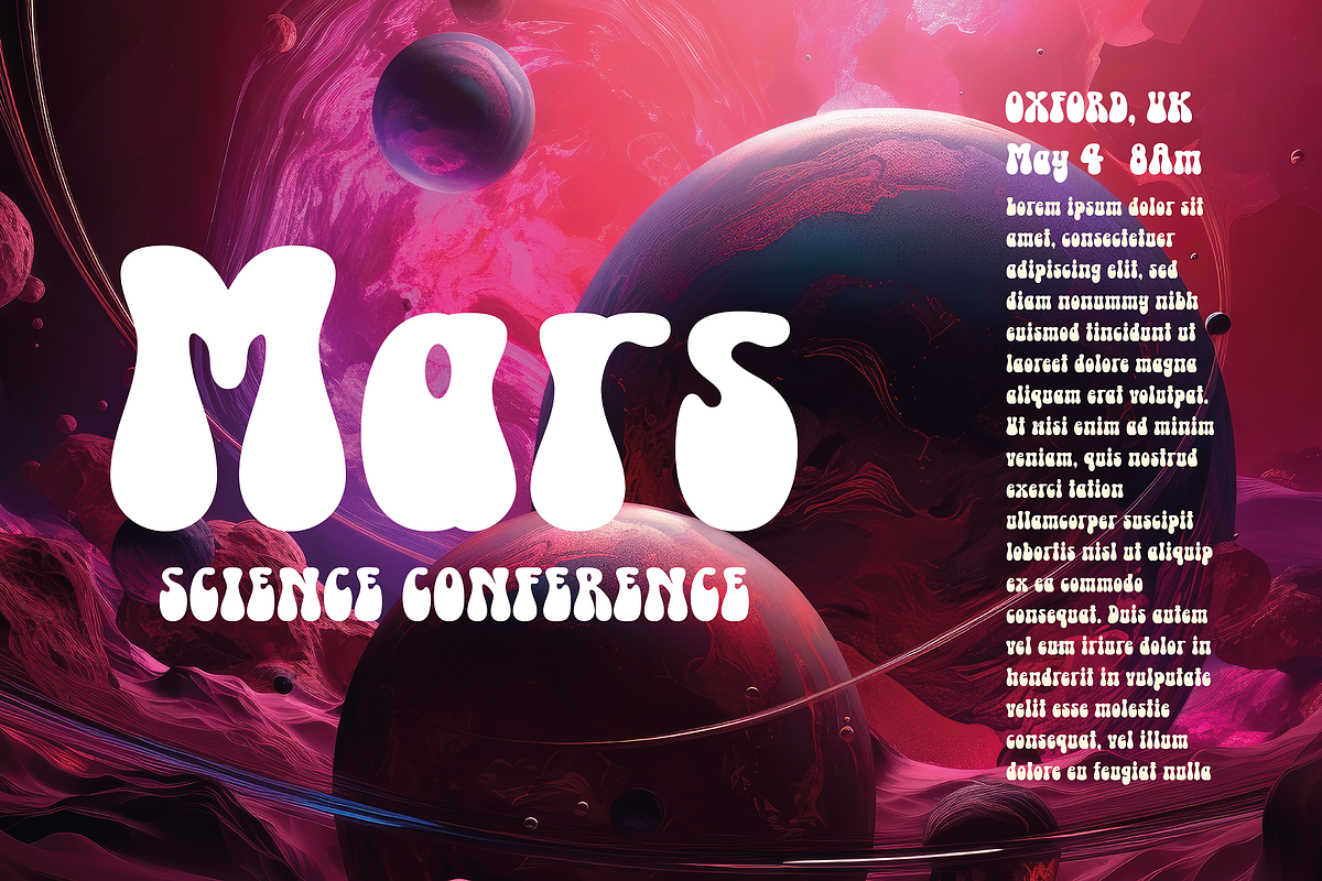 Cosmic Hippie - Groovy Font, a Sans Serif Font by HipFonts (Photo 2 of 10)