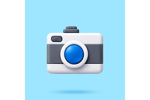 3D compact camera with blue lens