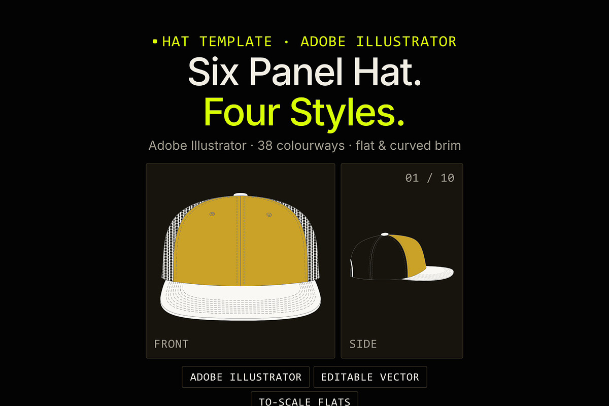 Hat Template - 6 Panel Hat, a Hat Mockup by Template Haven (Photo 1 of 15)