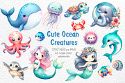 Cute Ocean Creatures, an Animal Illustration by Watercolor dreams (Thumbnail 1 of 8)