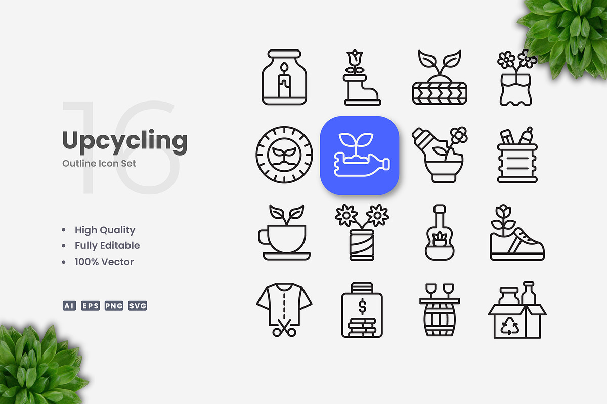 Upcycling Outline Icons