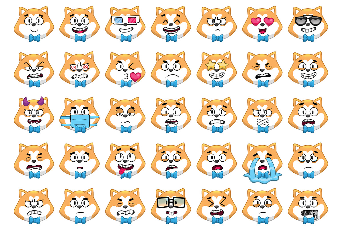 Akita Emoji Set, an Animal Illustration by Cartoon Shop (Photo 7 of 10)