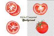 Whole & Sliced Tomates | 6 Clip-arts, a Food Illustration by Miriam Figueras (Thumbnail 3 of 3)