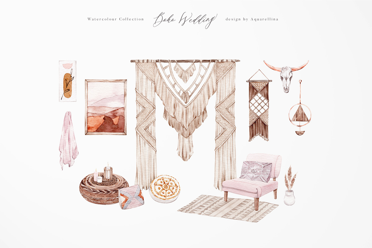 Boho Wedding Illustrations, an Illustration by Aquarellina (Photo 16 of 28)
