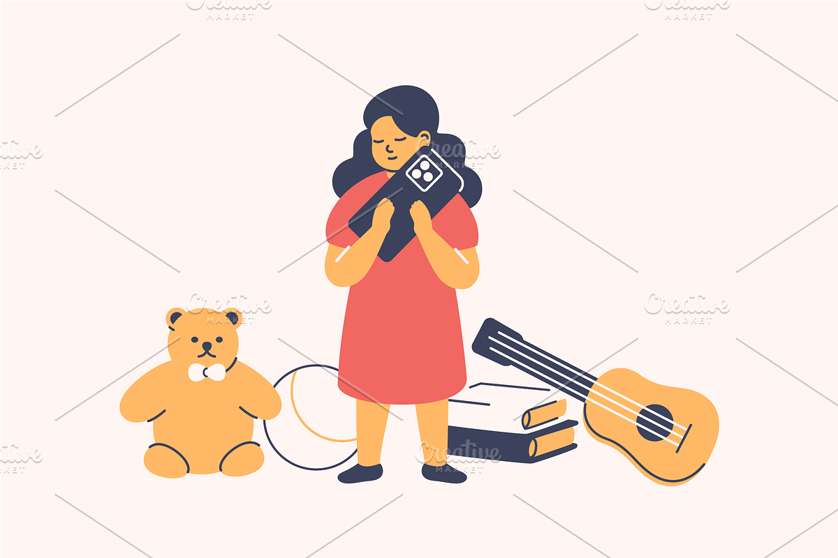 Children gadget addict, a Healthcare Illustration by Mary Long (Photo 2 of 4)