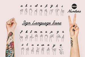 26 Letters 10 Numbers Sign Language