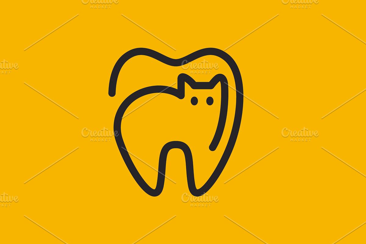 cat tooth care pets clinic logo, a Branding & Logo Template by devastd