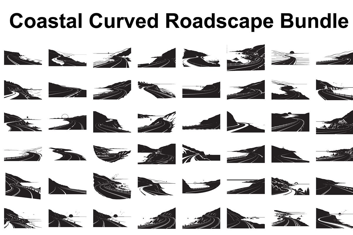 Coastal Curved Roadscape Bundle, a Graphic by musafir_fashion (Photo 1 of 14)