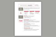 Bold Red Modern Resume Template, a Resume Template by Scribbled Napkin Design (Thumbnail 2 of 4)