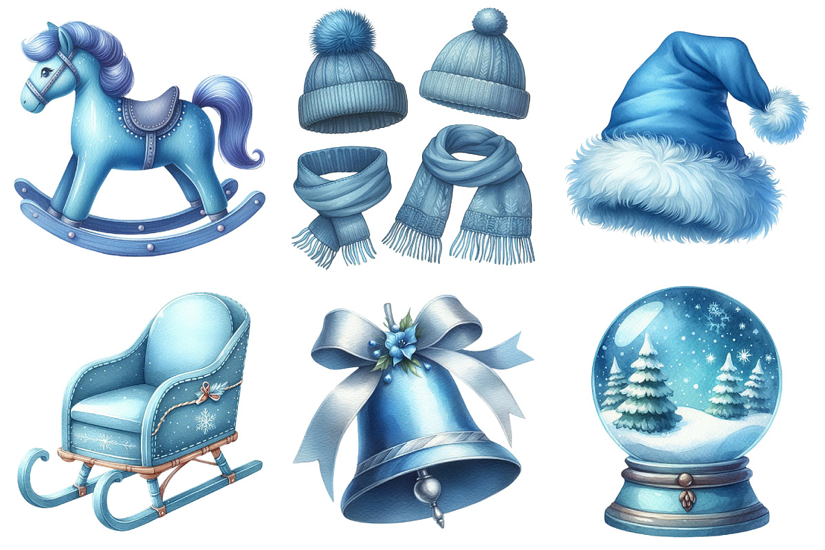 Christmas Blue Clipart PNG, an Illustration by Daily.Designs (Photo 3 of 5)