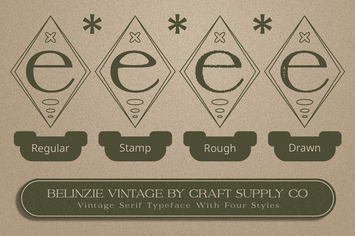 Belinzie Vintage, a Serif Font by Craft Supply Co. (Photo 6 of 8)