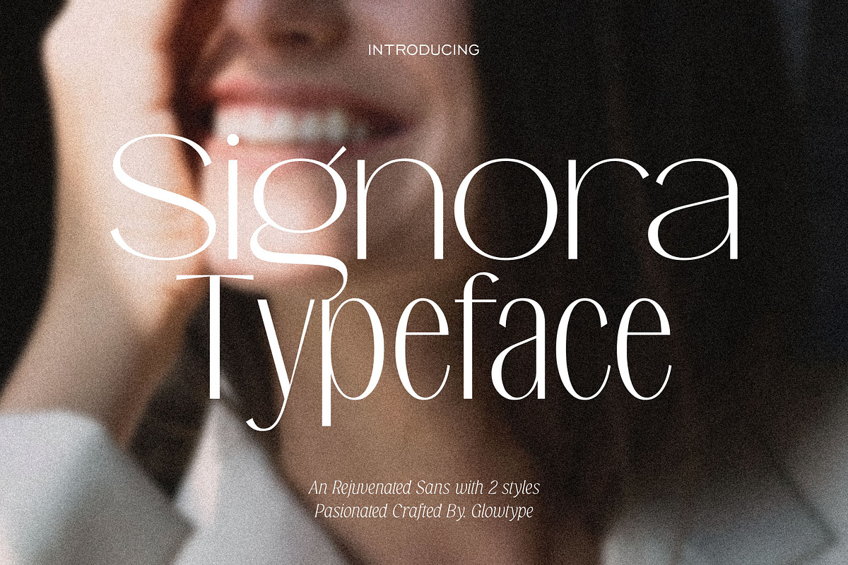 Signora Typeface, a Sans Serif Font by Glowtype (Photo 1 of 12)