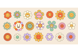 Retro Groovy Daisy Sunflower