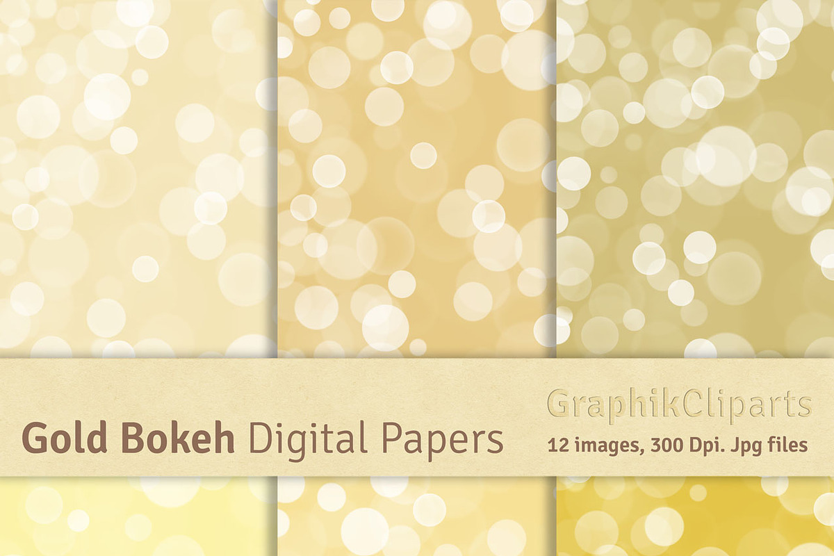 Gold Bokeh Digital Papers, a Texture Graphic by Chus Moreno Studio (Photo 2 of 3)