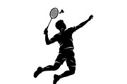 60 Badminton Player Smash Silhouette, a Person Illustration by Amazin_art (Thumbnail 6 of 37)