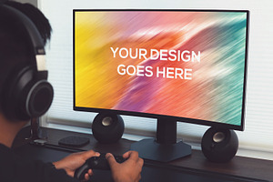 Gamer Console Setup Mockup #18