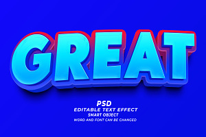 Great PSD 3d Editable Text Effect