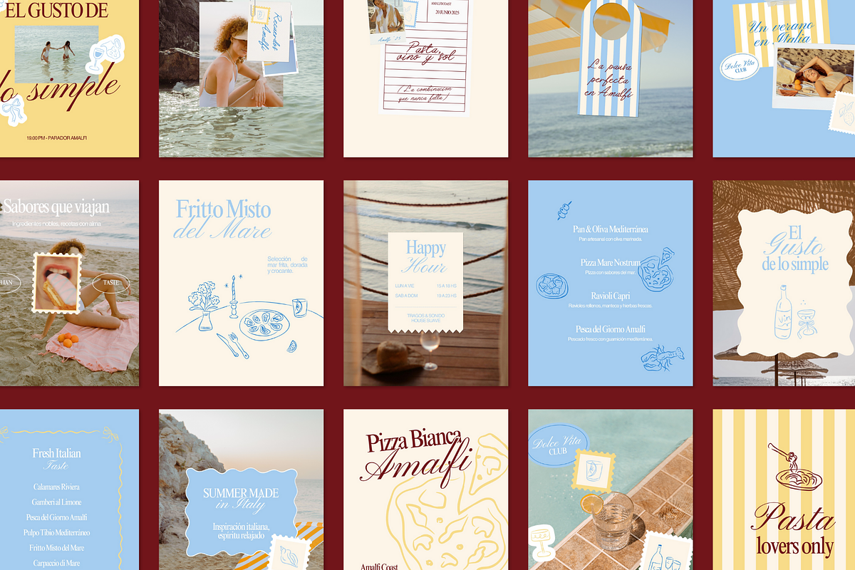AMALFI | Canva Instagram template, a Social Media Template by Mila Estudio (Photo 2 of 6)