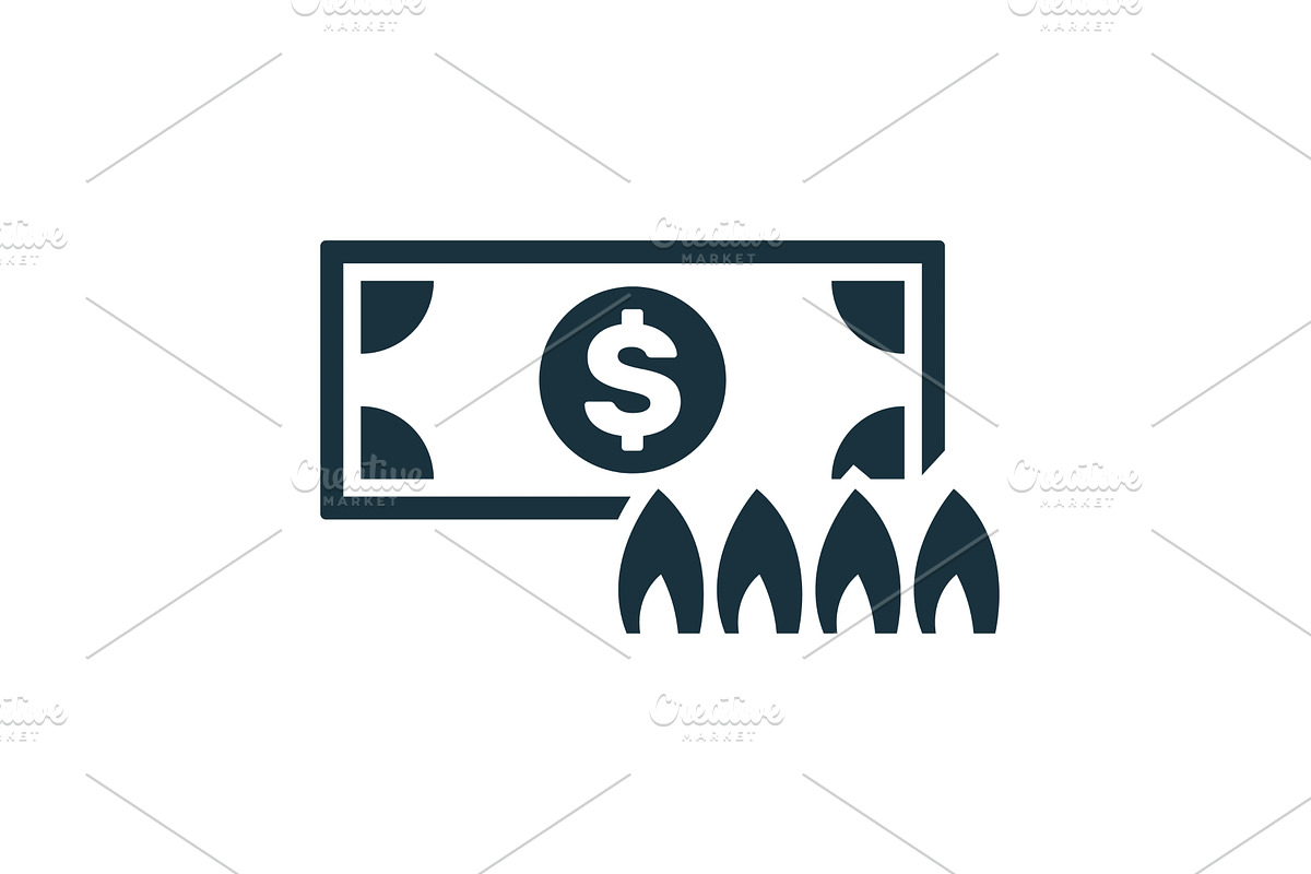 Burning money representing financial, a Finance Illustration by Aimagenarium@gmail.com