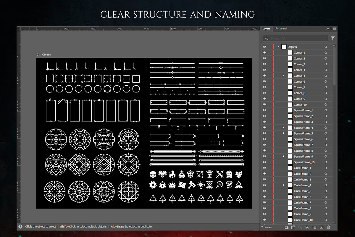 Dark Fantasy UI Set. Vol 2, an Object Illustration by Olga Ryzychenko (Photo 4 of 11)