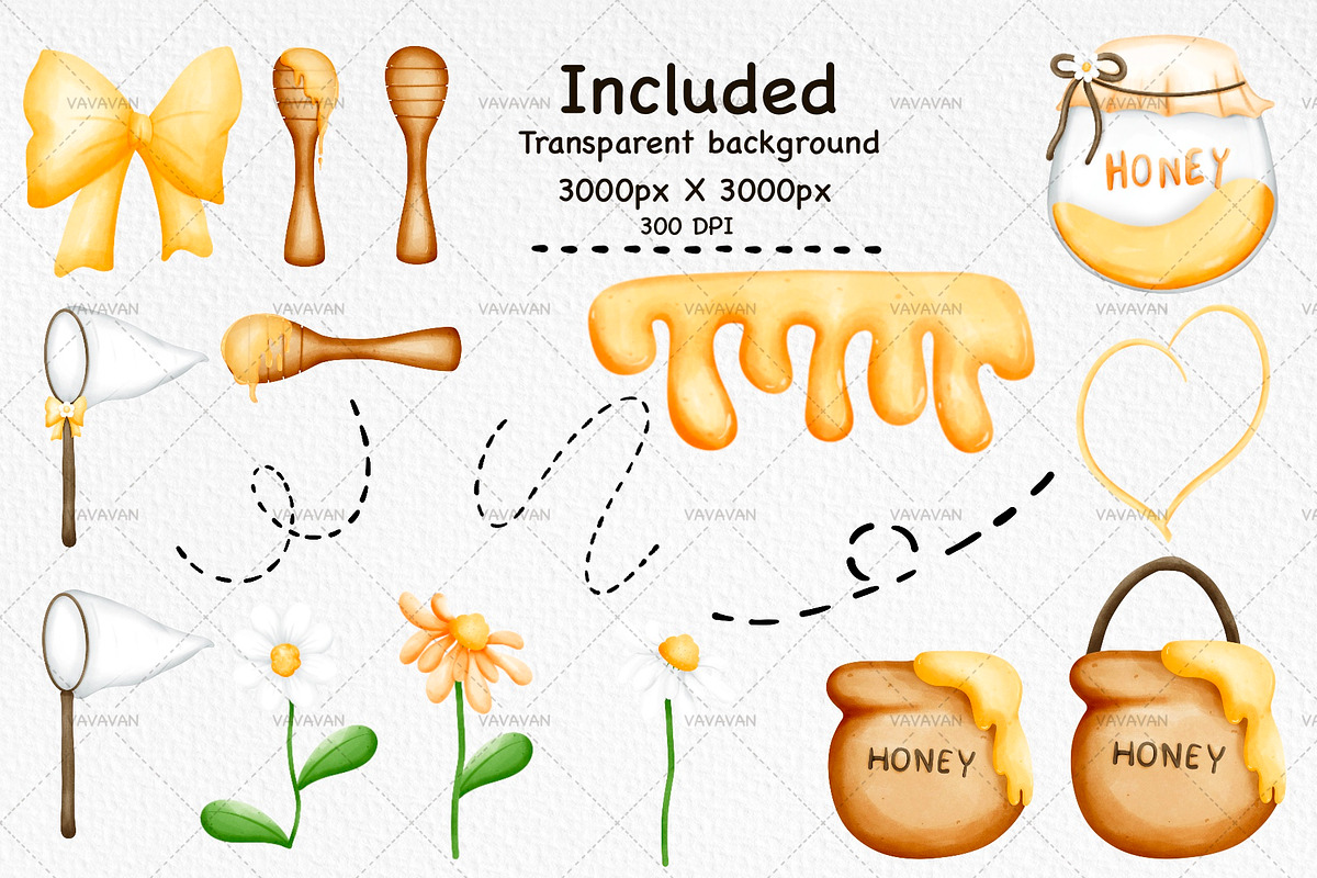 Honey Bee Clipart, an Animal Illustration by Vavavan Artwork (Photo 5 of 5)
