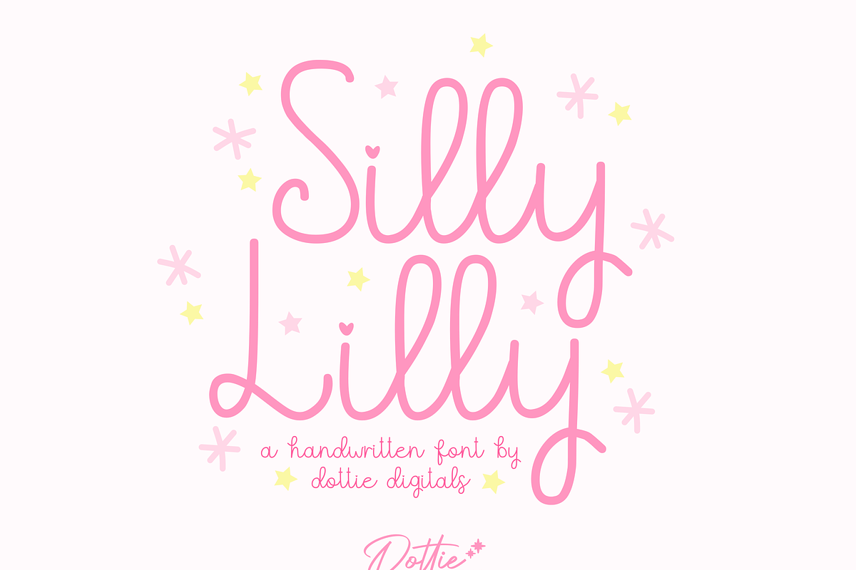 Silly Lilly Font – Handwritten Sans-, a Handwritten Font by Dottie Digitals (Photo 1 of 4)