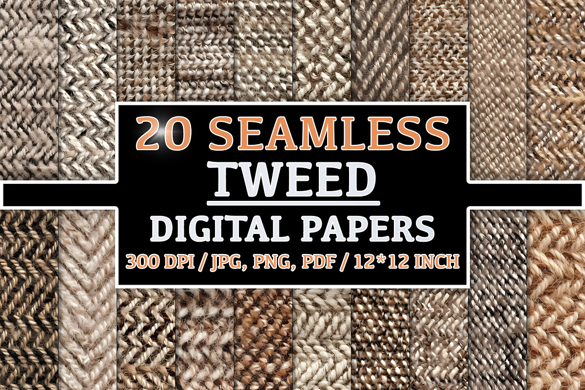 20 Seamless Tweed Patterns, a Pattern Graphic by Nordic Design (Photo 1 of 9)