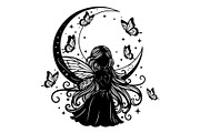 Fairy Moon Butterfly Silhouette, an Object Illustration by Gaye Art (Thumbnail 29 of 31)