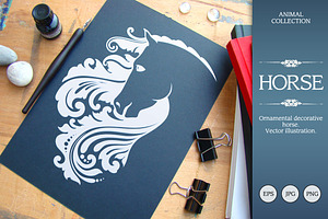 Ornate Calligraphic Horse