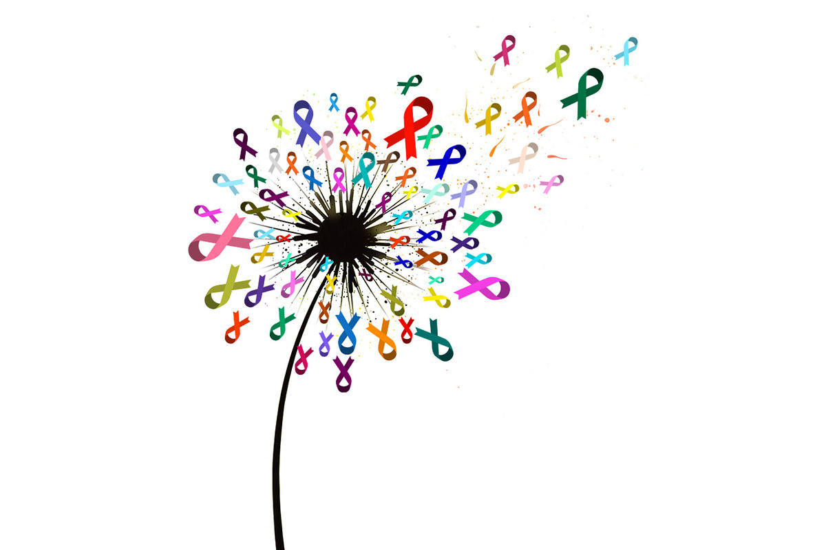 Multicolor Cancer Dandelion Png, a Graphic by LALADesigns