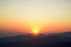Sunrise on mountain stock photo containing autumn and background