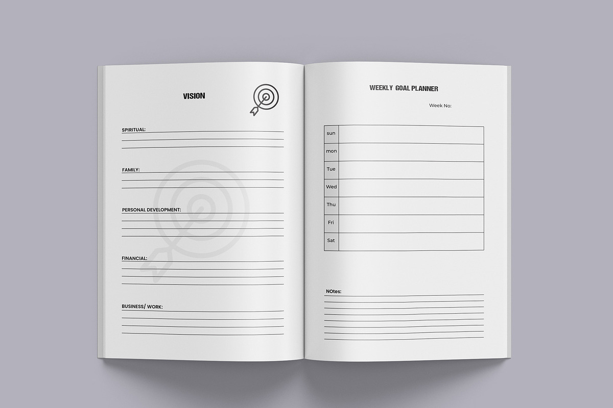 Weekly Goal Planner for KDP Interior, a Graphic by Hitubrand (Photo 4 of 4)
