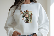Snowy Donkey Peeking Behind Wood, a Seasonal Illustration by Printable Design Store (Thumbnail 3 of 3)