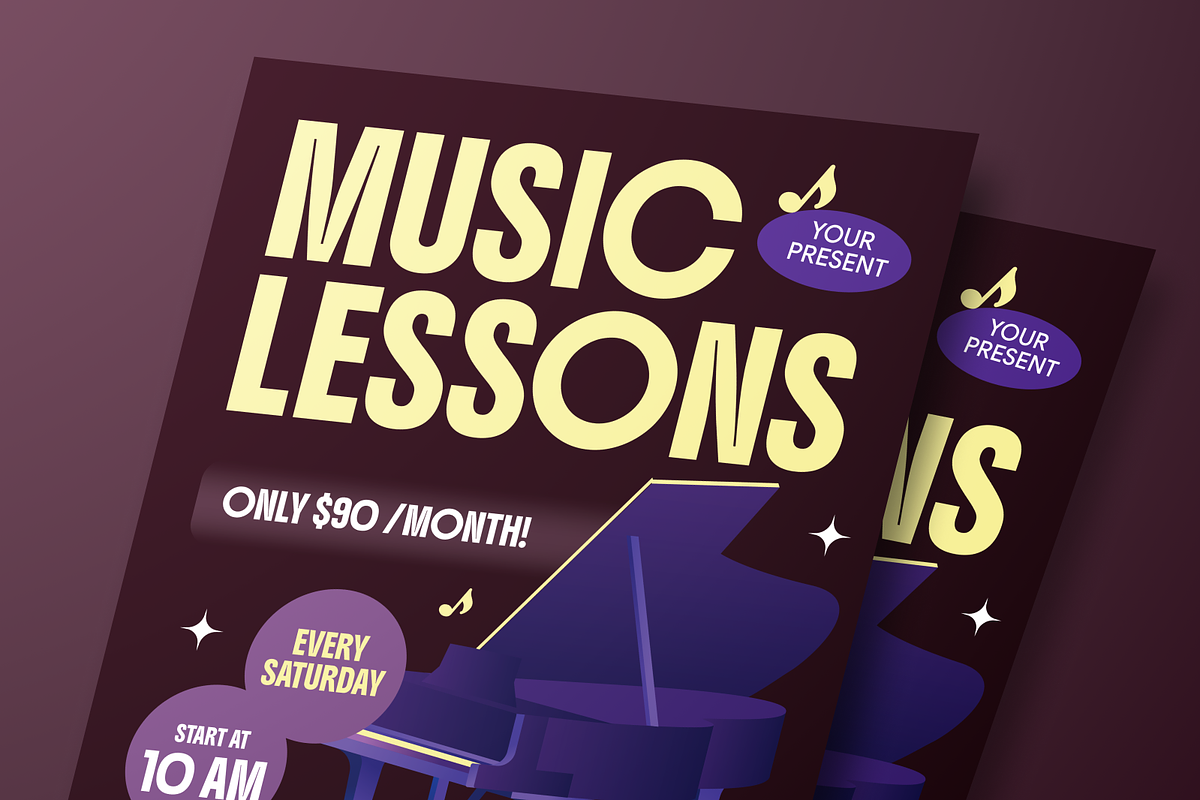 Music Lessons Flyer Set, a Flyer Template by Annora Studio (Photo 4 of 6)