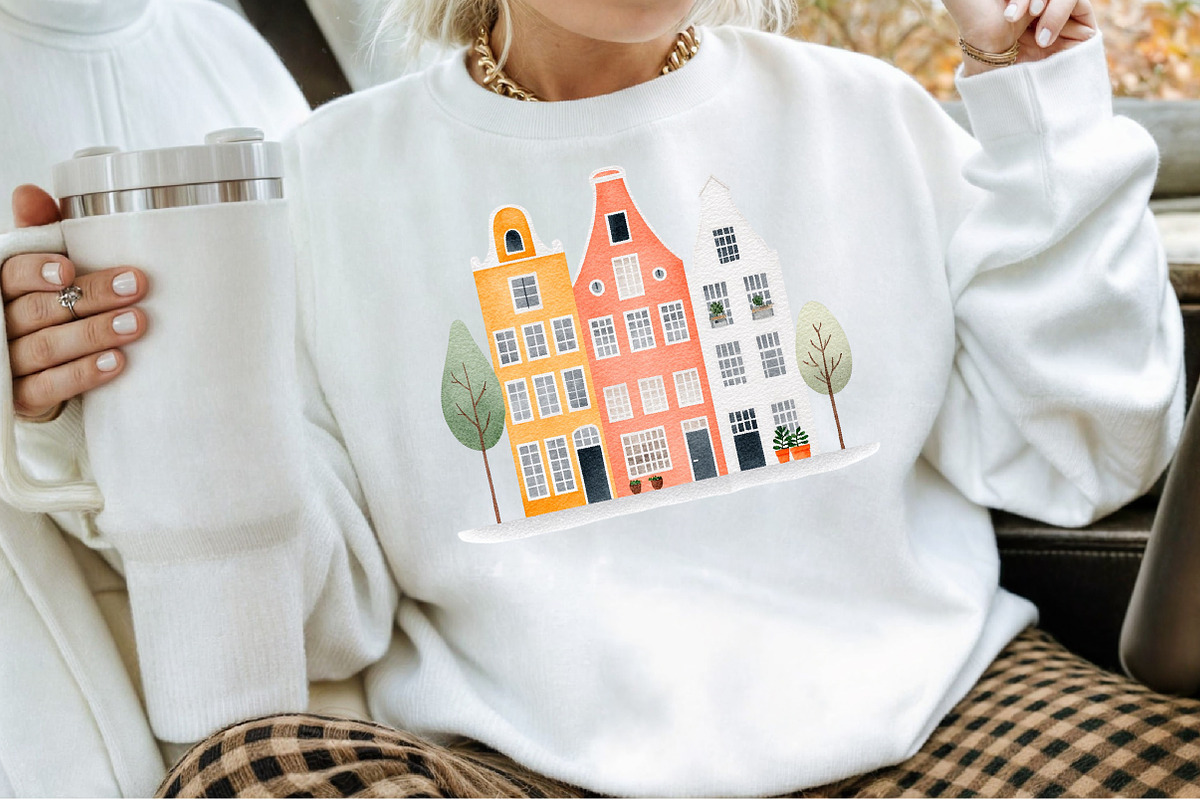 Watercolor Amsterdam City Clipart Se, an Illustration by Sublimation Artist (Photo 4 of 6)