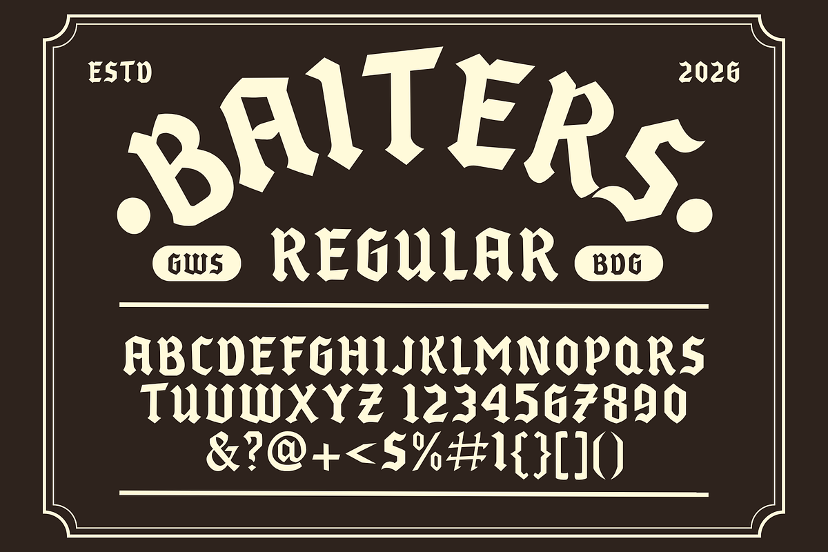 Baiters | Handdrawn Typeface, a Handwritten Font by Goodwheel Studio (Photo 2 of 8)