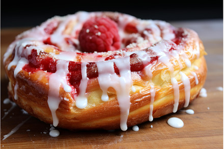 Aromatic Raspberry danish bun, a Food & Drink Photo by Ylivdesign