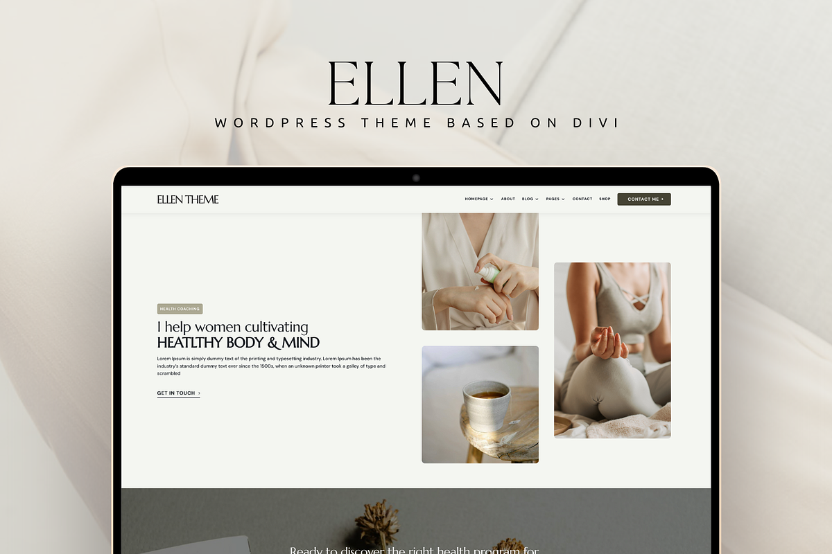 Wellness Ellen WordPress Divi 5, a WordPress Template by Lovely Confetti (Photo 1 of 6)