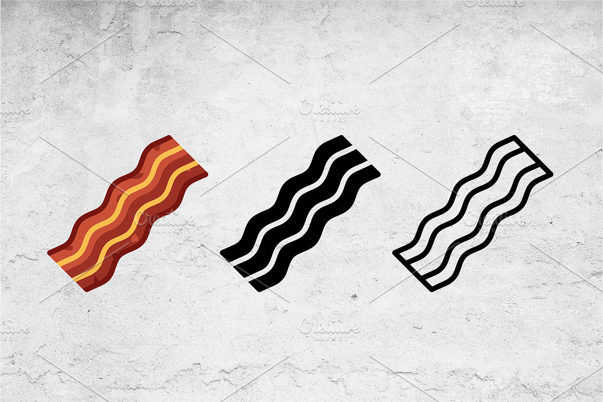 Bacon Strips Icon Set Vector, an Outline Icon by Artonix (Photo 2 of 2)