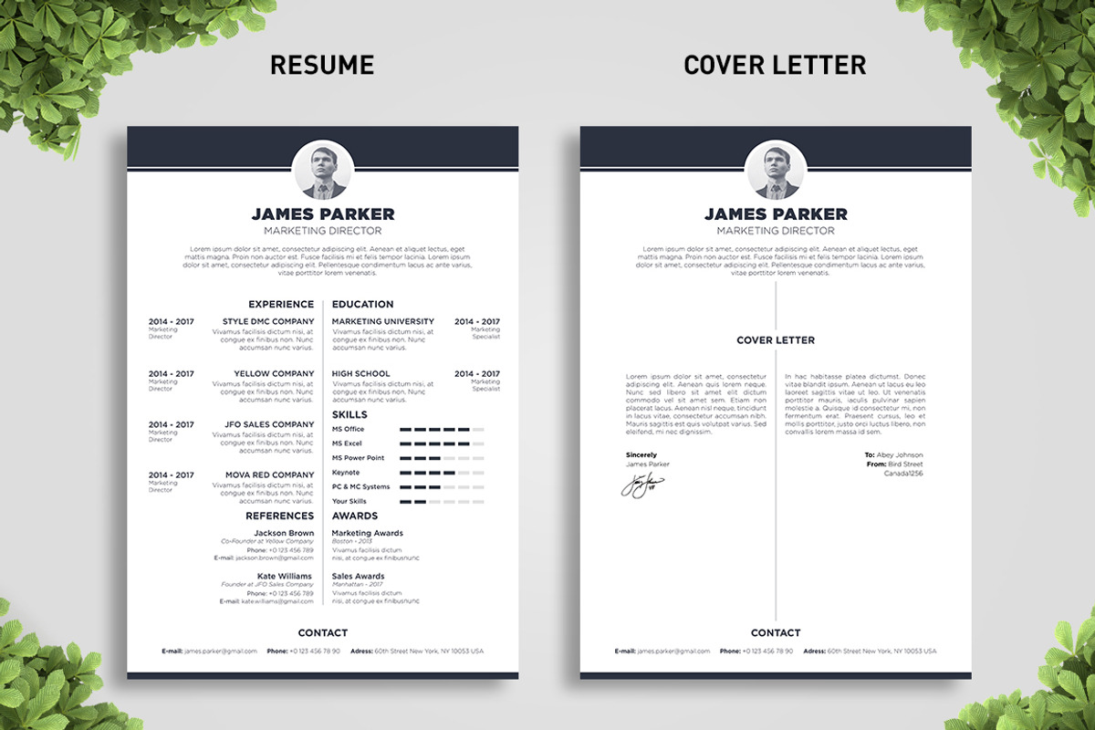 Center Midnight Resume Template, a Resume Template by Big Zone Studio (Photo 2 of 4)