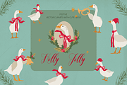 Christmas Geese - vintage set, a Pattern Graphic by DigARTbyHavroshka (Thumbnail 4 of 9)