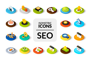 Isometric icons - SEO